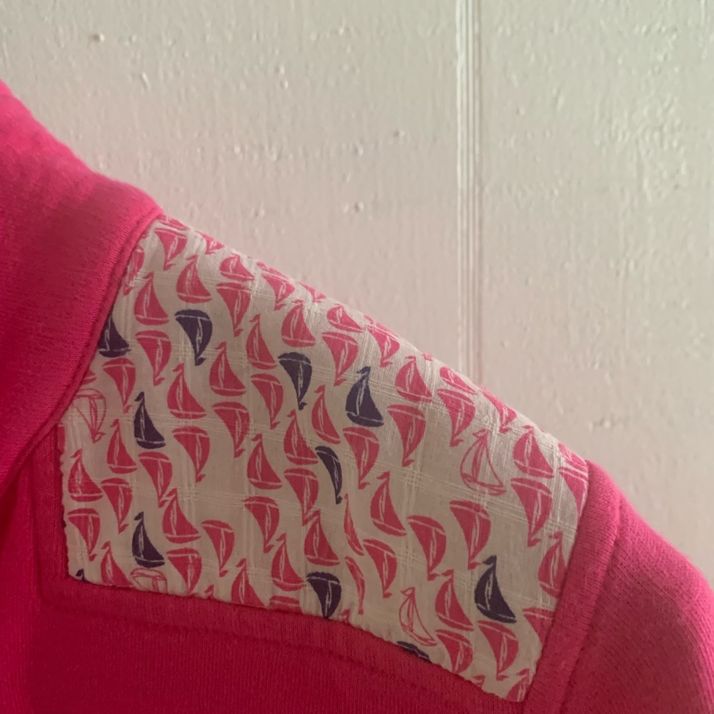 Vineyard Vines Women's Pink Quarter Zip 100% Cotton Pullover Size Small - Picture 7 of 10